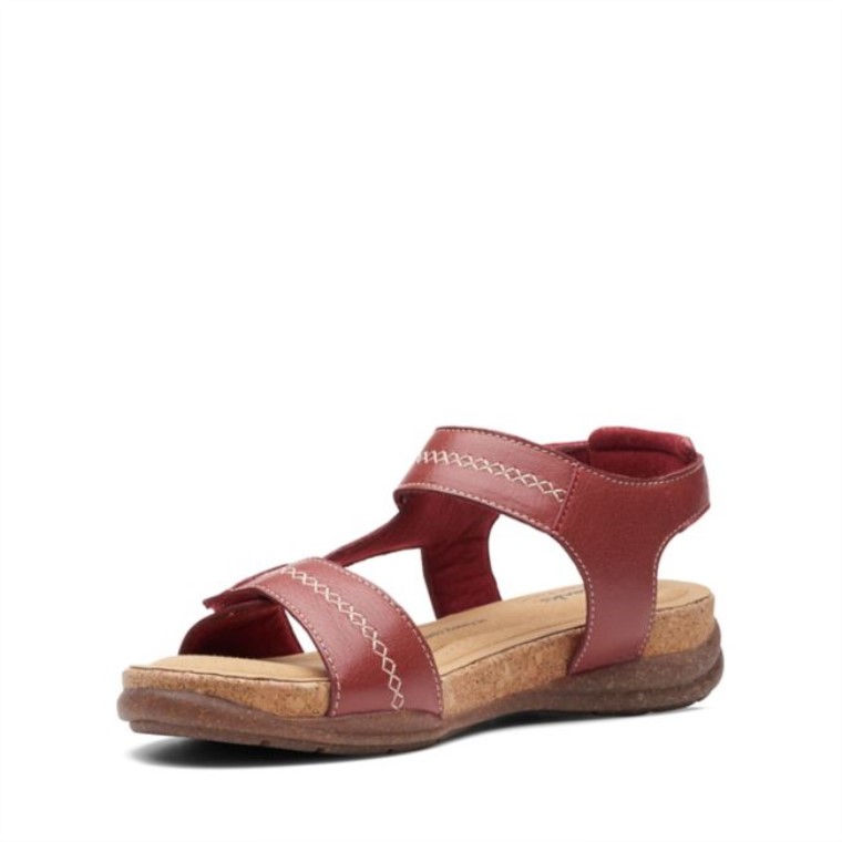 Cuero Rojo Clarks Roseville Mae Cuero Rojo