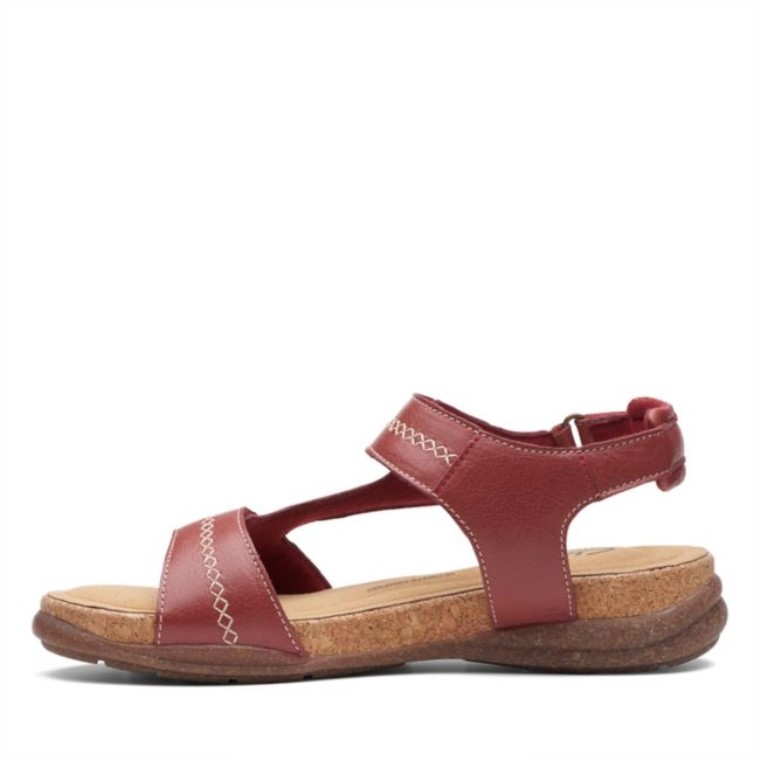 Cuero Rojo Clarks Roseville Mae Cuero Rojo