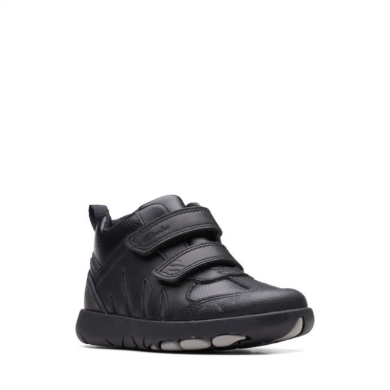 Rex Hop Niño Cuero Negro Clarks Cuero Negro