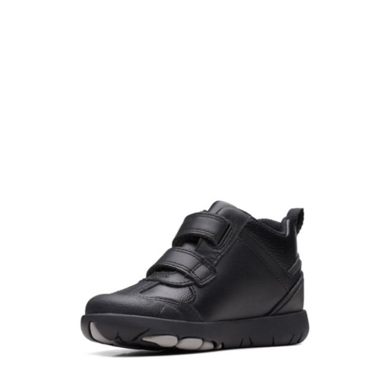 Rex Hop Niño Cuero Negro Clarks Cuero Negro
