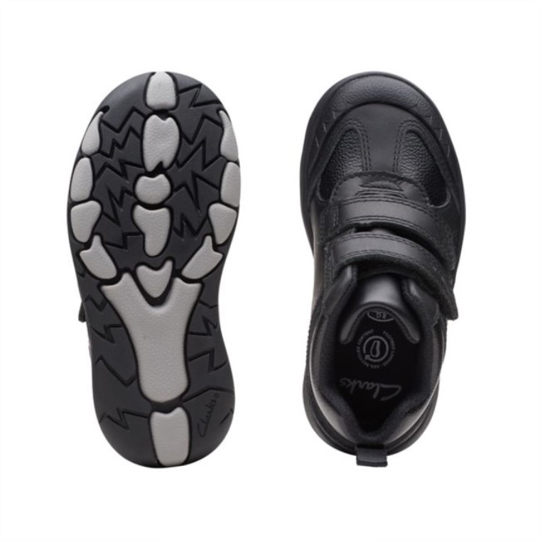 Rex Hop Niño Cuero Negro Clarks Cuero Negro