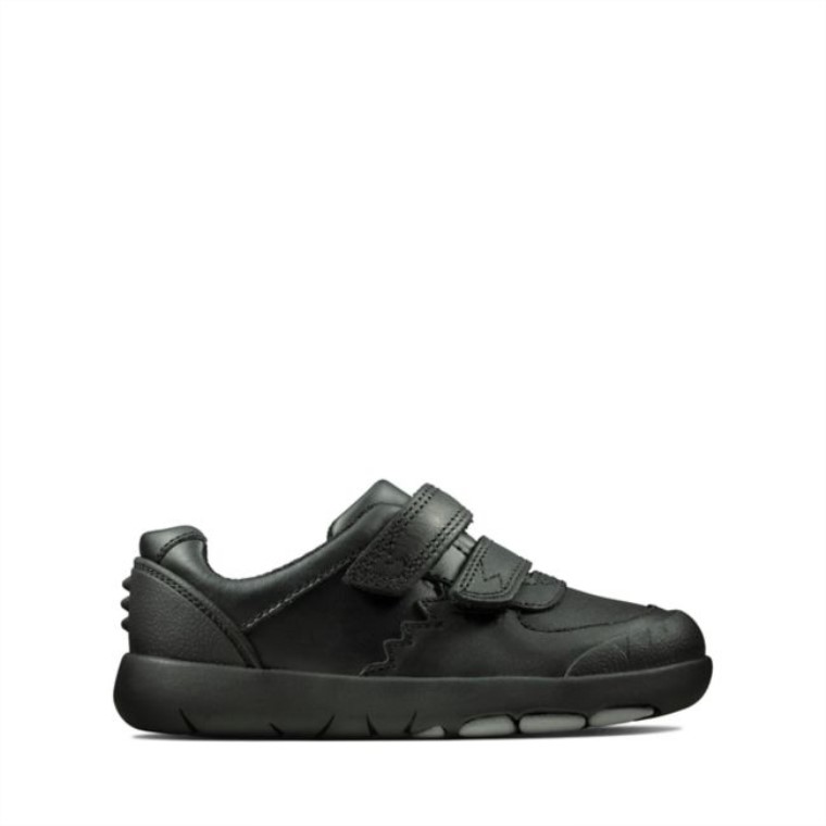 Rex Pace Niño Cuero Negro Cuero Negro Clarks