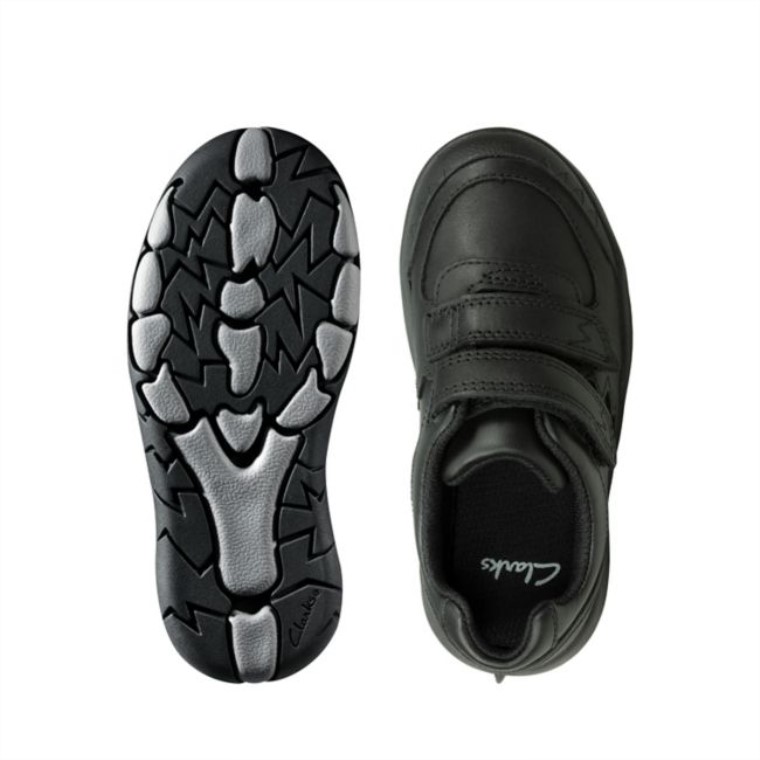 Rex Pace Niño Cuero Negro Cuero Negro Clarks