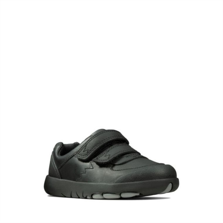 Rex Pace Niño Cuero Negro Cuero Negro Clarks