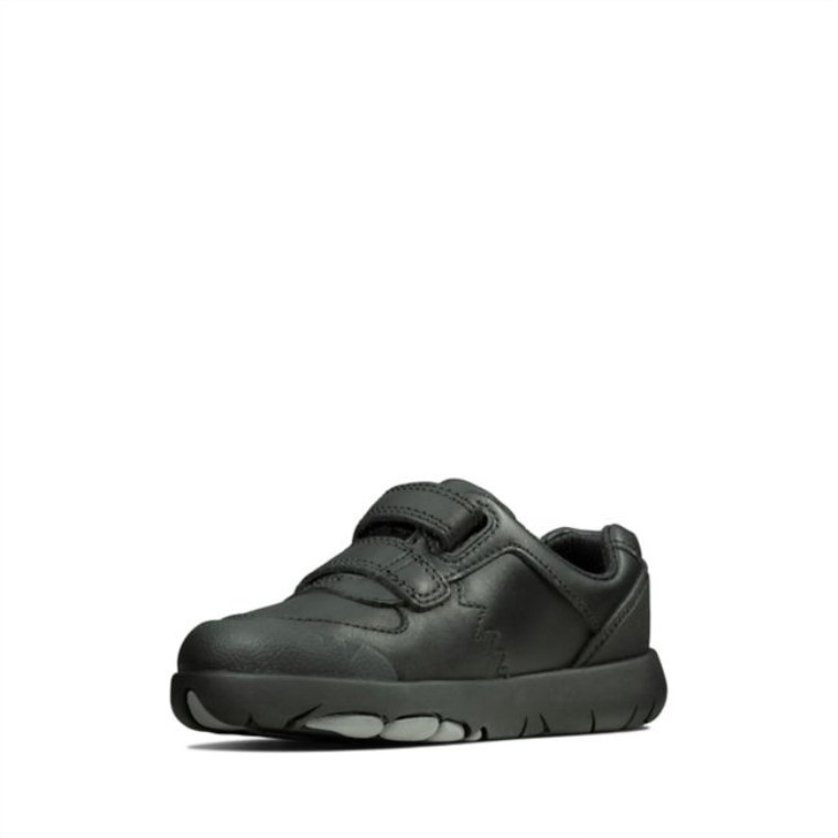 Rex Pace Niño Cuero Negro Cuero Negro Clarks