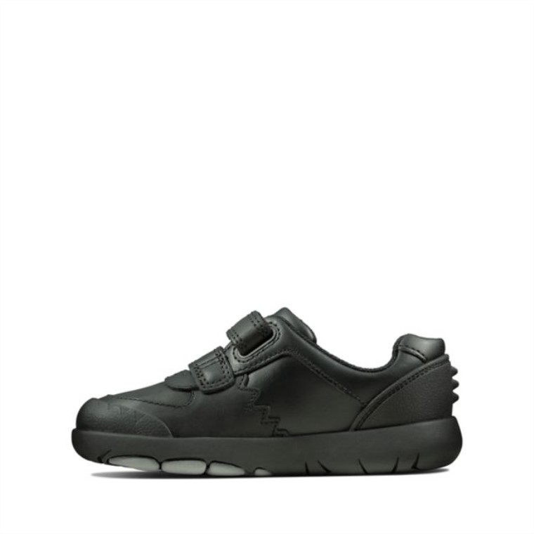 Rex Pace Niño Cuero Negro Cuero Negro Clarks