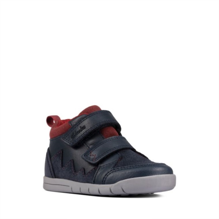 Rex Park Niño Cuero Azul Marino Clarks Cuero Azul Marino