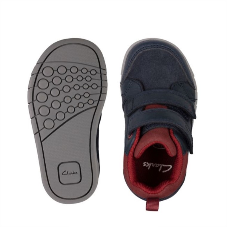 Rex Park Niño Cuero Azul Marino Clarks Cuero Azul Marino