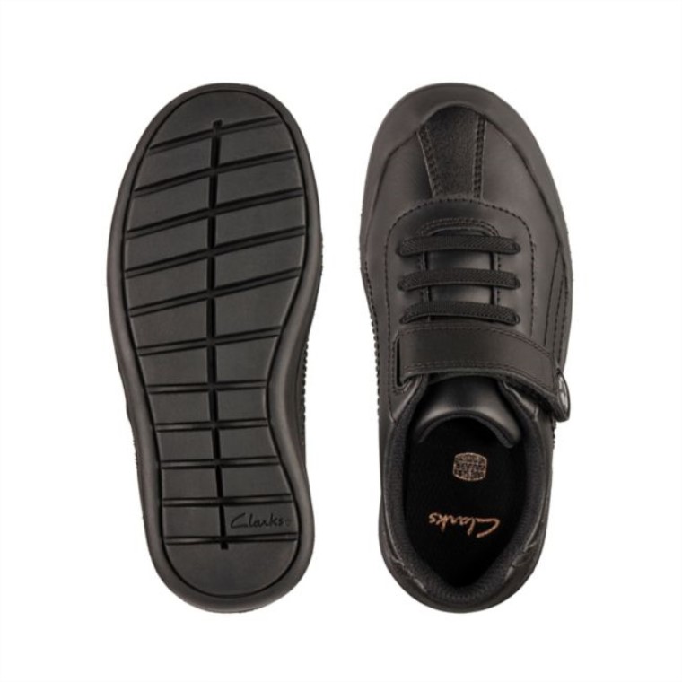 Rock Pass Niño Cuero Negro Clarks Cuero Negro