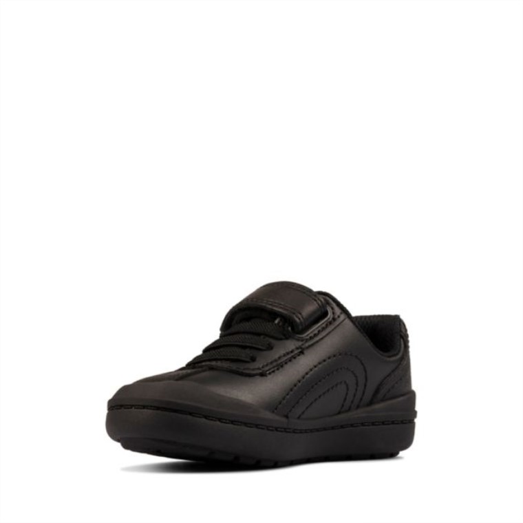 Rock Pass Niño Cuero Negro Clarks Cuero Negro