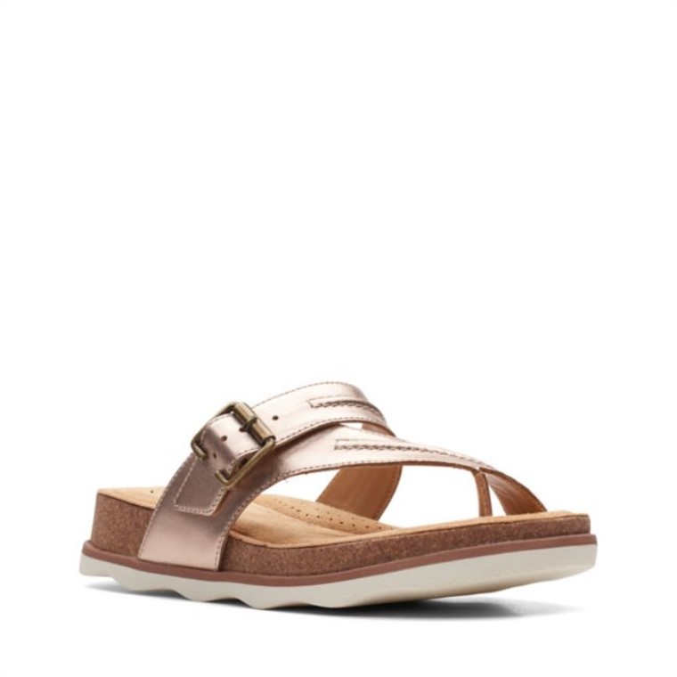 Cuero Rosa Dorado Clarks Brynn Madi Cuero Rosa Dorado