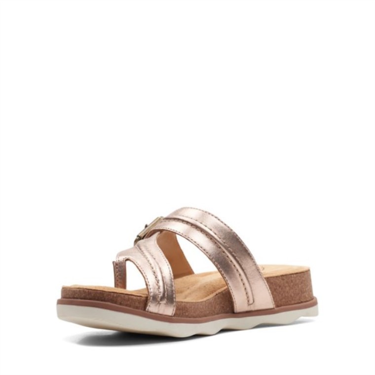Cuero Rosa Dorado Clarks Brynn Madi Cuero Rosa Dorado