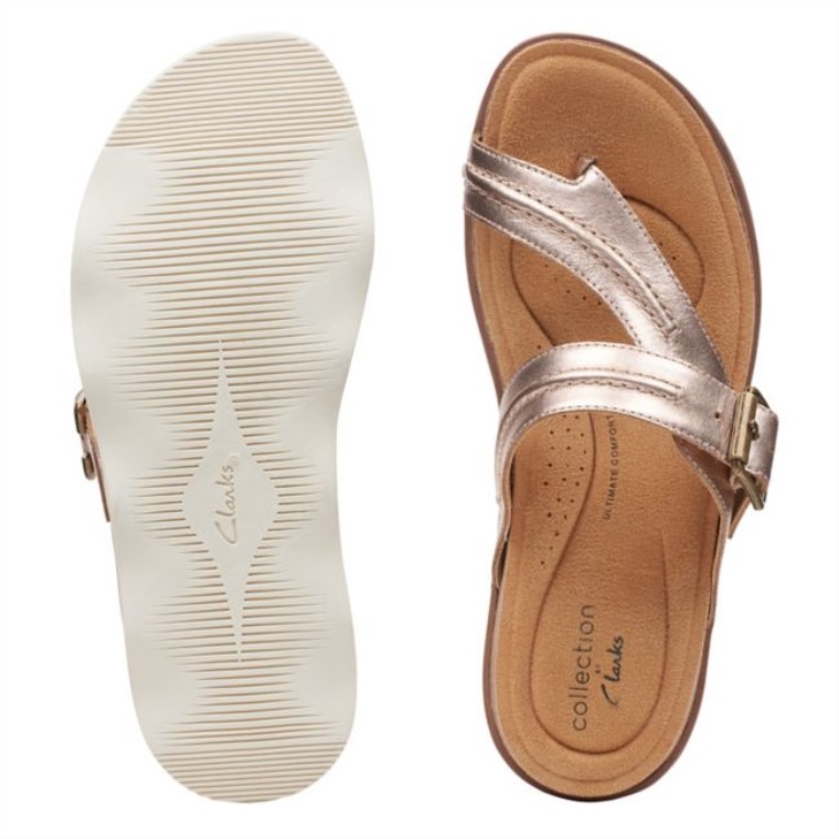 Cuero Rosa Dorado Clarks Brynn Madi Cuero Rosa Dorado