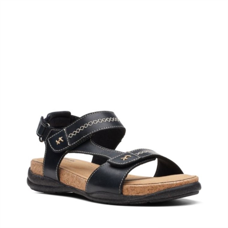 Roseville Mae Cuero Negro Cuero Negro Clarks