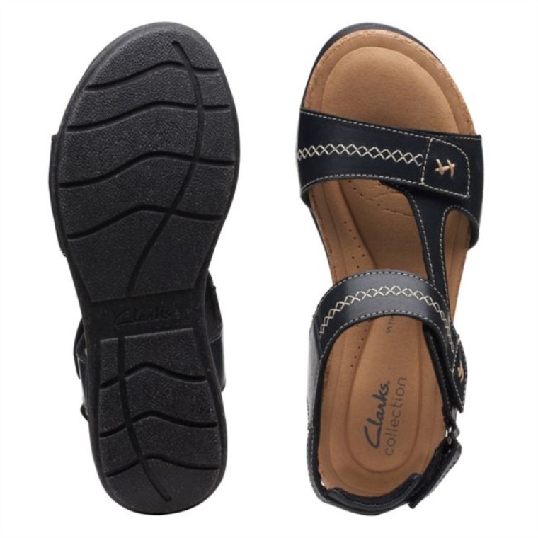 Roseville Mae Cuero Negro Cuero Negro Clarks