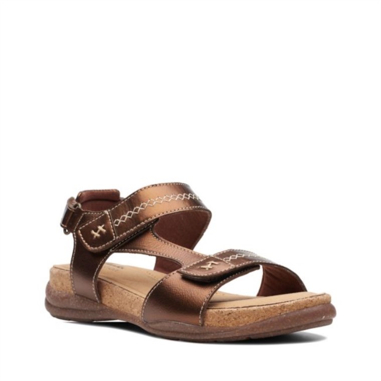 Roseville Mae Cuero Metalizado Clarks Cuero Metalizado
