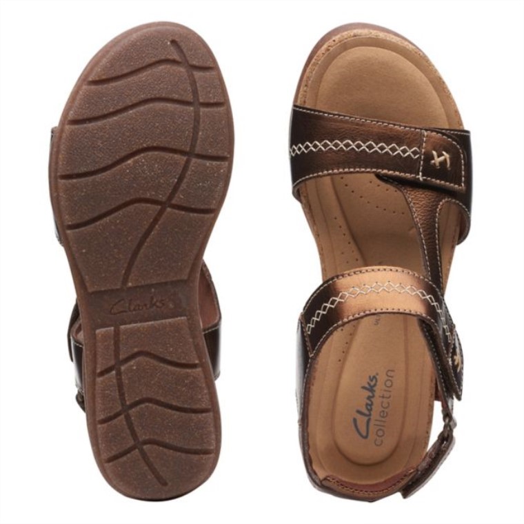 Roseville Mae Cuero Metalizado Clarks Cuero Metalizado