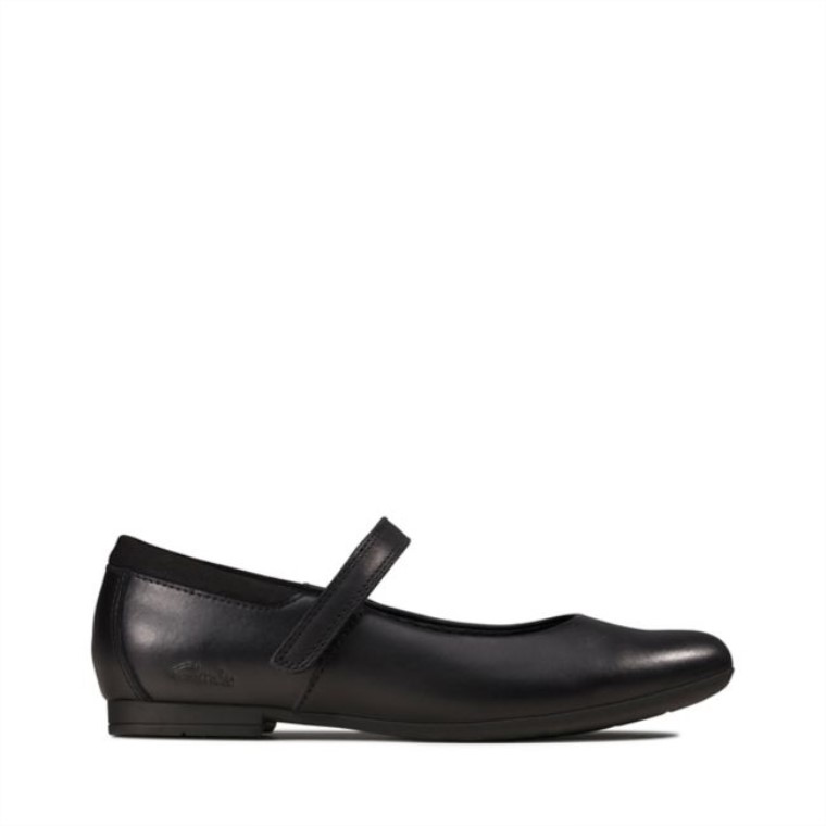 Scala Amanecer Niño Cuero Negro Clarks Cuero Negro