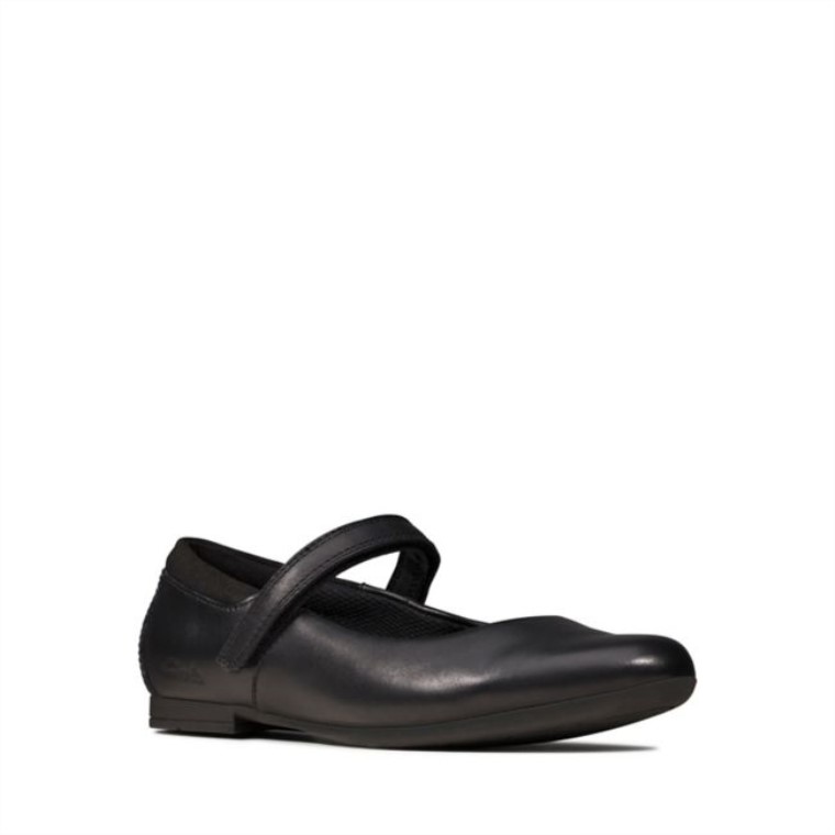 Scala Amanecer Niño Cuero Negro Clarks Cuero Negro
