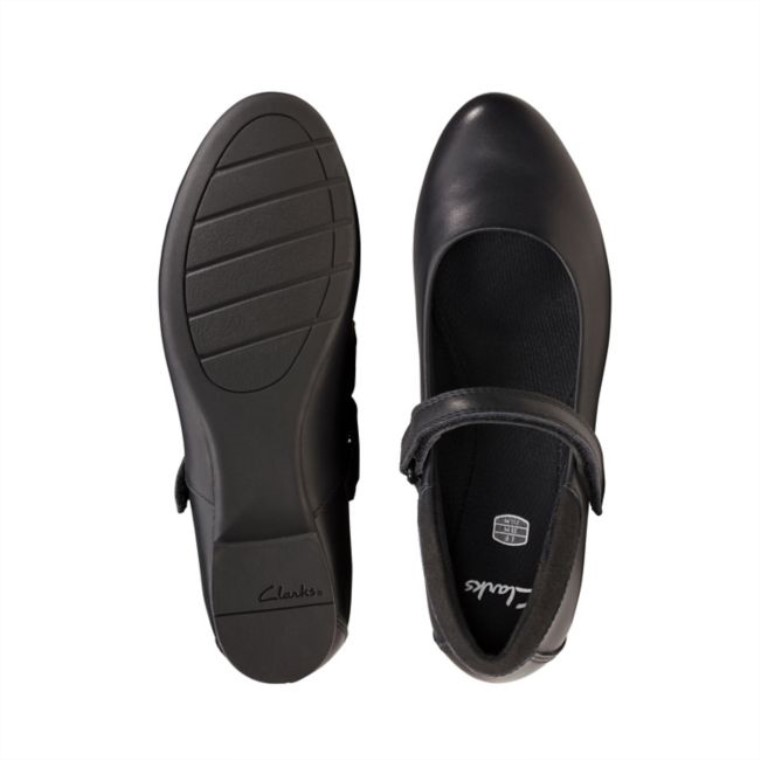 Scala Amanecer Niño Cuero Negro Clarks Cuero Negro