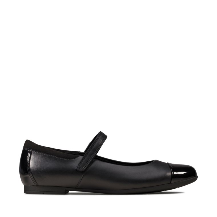 Scala Gem Juvenil Cuero Negro Cuero Negro Clarks