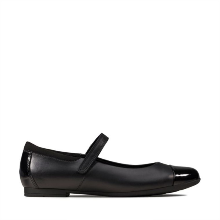 Scala Gem Juvenil Cuero Negro Cuero Negro Clarks