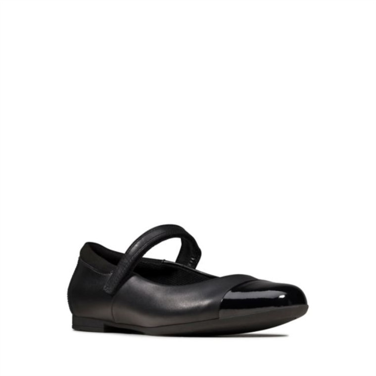 Scala Gem Juvenil Cuero Negro Cuero Negro Clarks