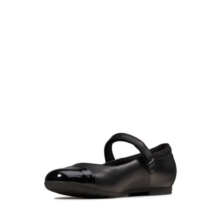Scala Gem Juvenil Cuero Negro Cuero Negro Clarks