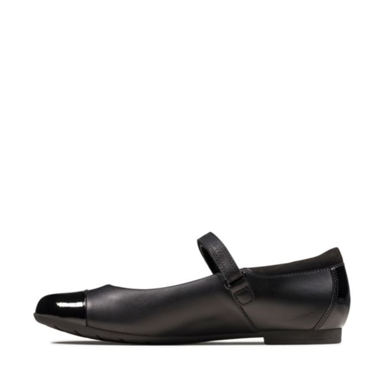 Scala Gem Juvenil Cuero Negro Cuero Negro Clarks