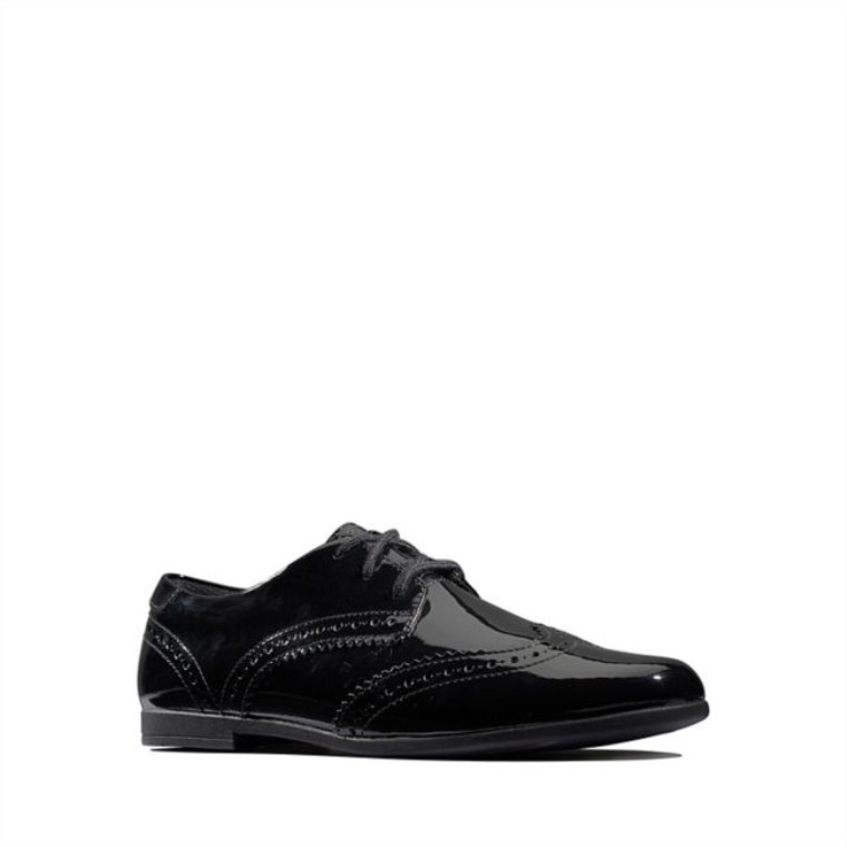 Scala Encaje Niño Charol Negro Clarks Charol Negro