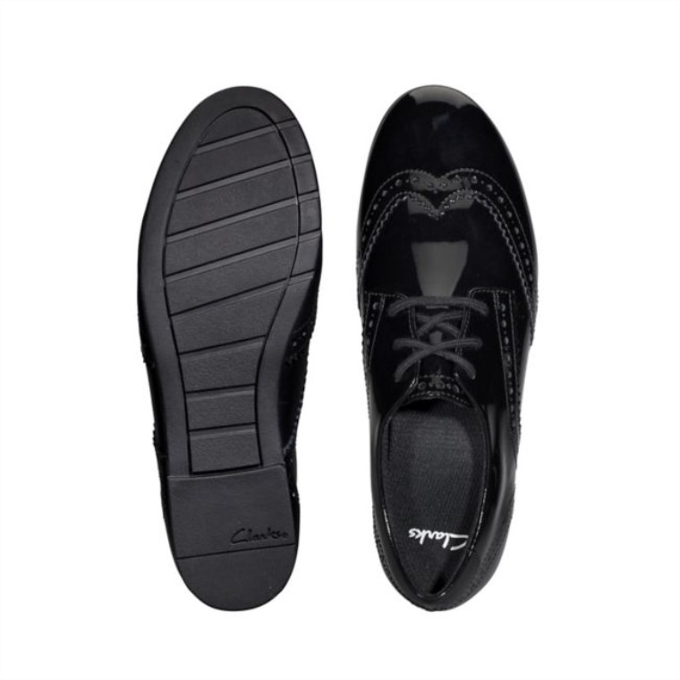 Scala Encaje Niño Charol Negro Clarks Charol Negro
