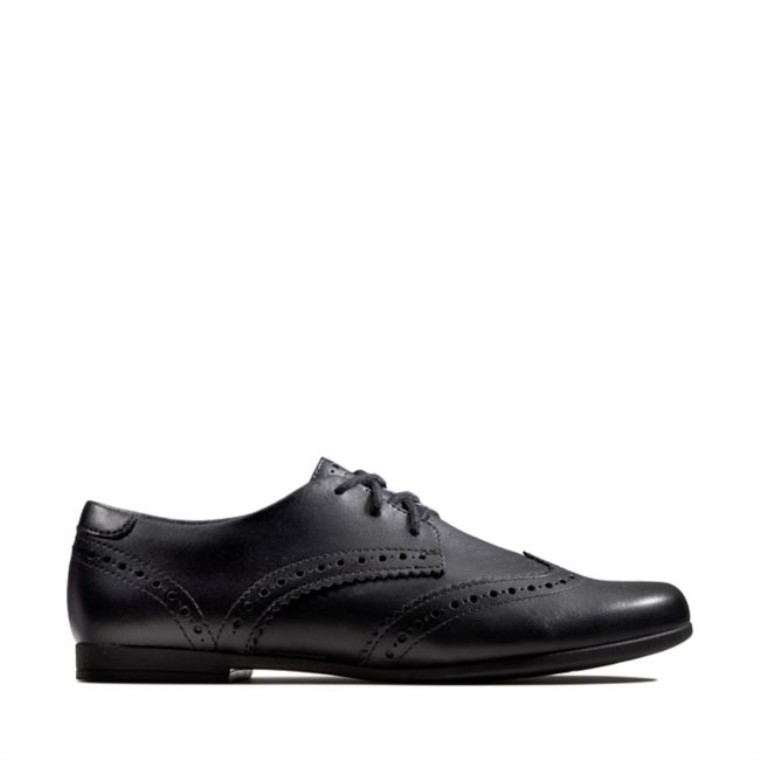 Scala Lace Juvenil Cuero Negro Clarks Cuero Negro