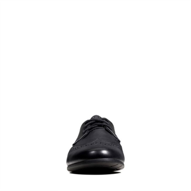 Scala Lace Juvenil Cuero Negro Clarks Cuero Negro