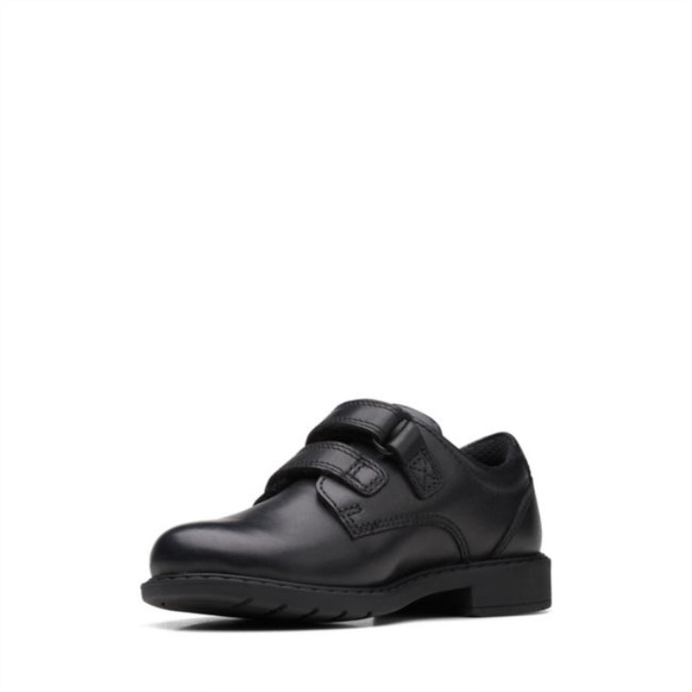 Scala Pace Niño Cuero Negro Cuero Negro Clarks
