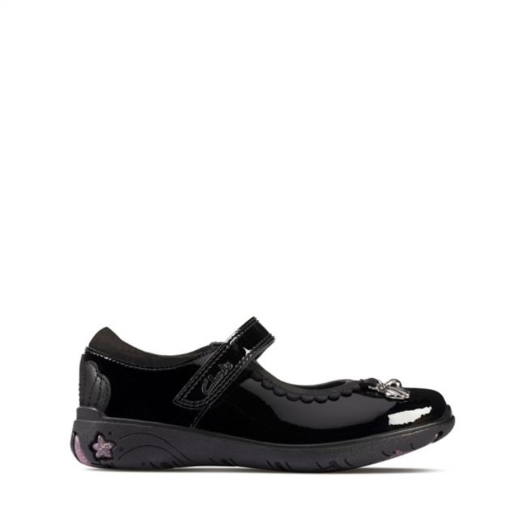 Mar Brillo Niño Charol Negro Clarks Charol Negro