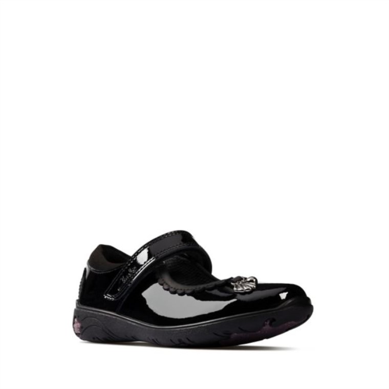 Mar Brillo Niño Charol Negro Clarks Charol Negro