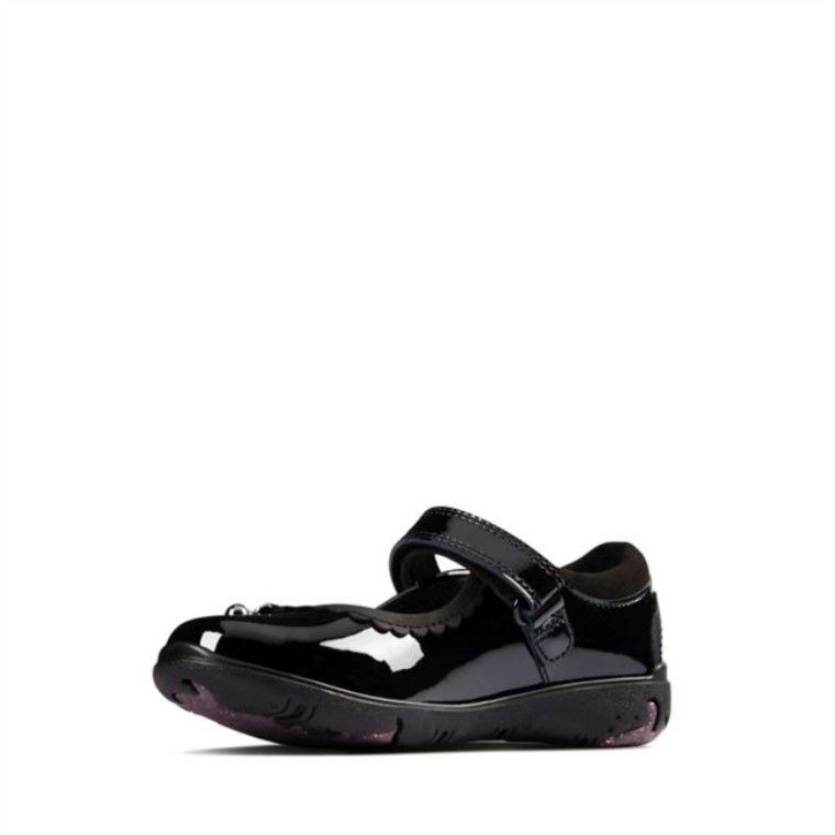 Mar Brillo Niño Charol Negro Clarks Charol Negro
