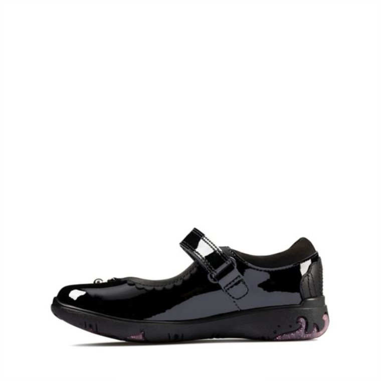 Mar Brillo Niño Charol Negro Clarks Charol Negro