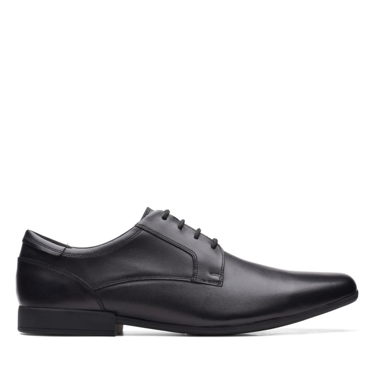 Encaje Sidton Cuero Negro Cuero Negro Clarks
