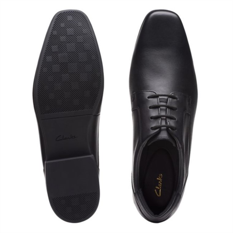 Encaje Sidton Cuero Negro Cuero Negro Clarks