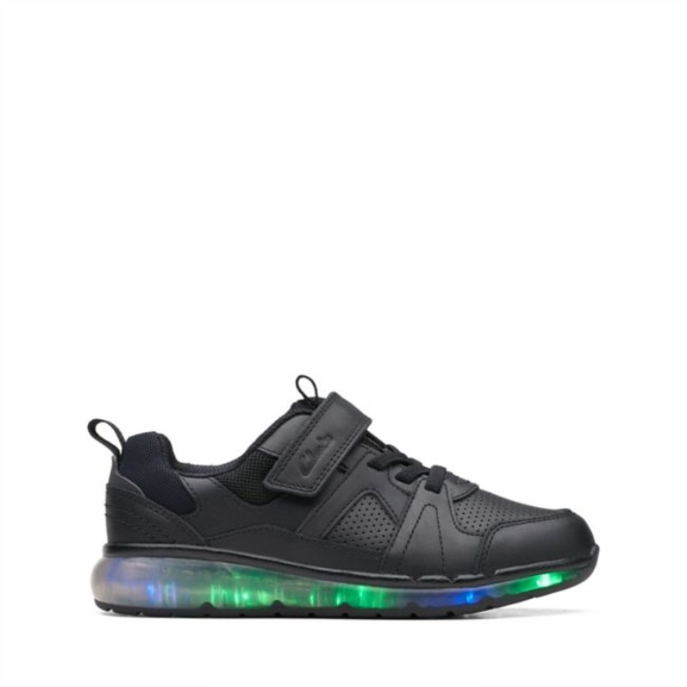 Spark Beam Niño Cuero Negro Cuero Negro Clarks
