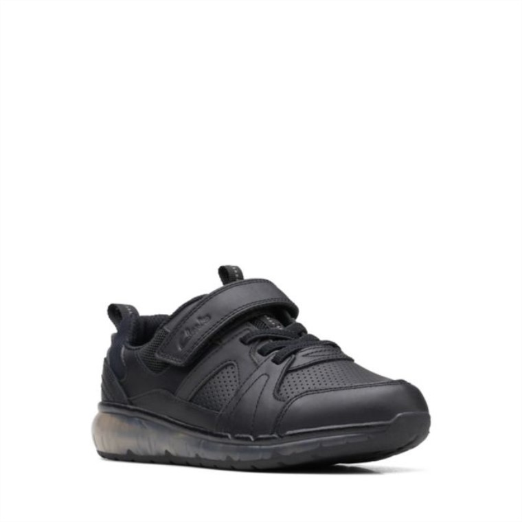 Spark Beam Niño Cuero Negro Cuero Negro Clarks