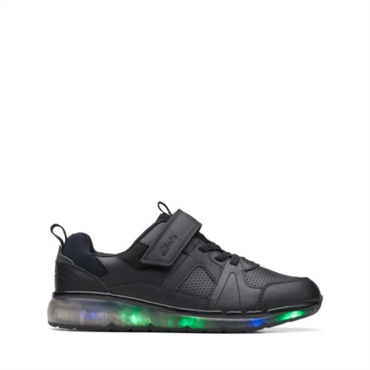 Rayo De Chispa Viejo Cuero Negro Clarks Cuero Negro