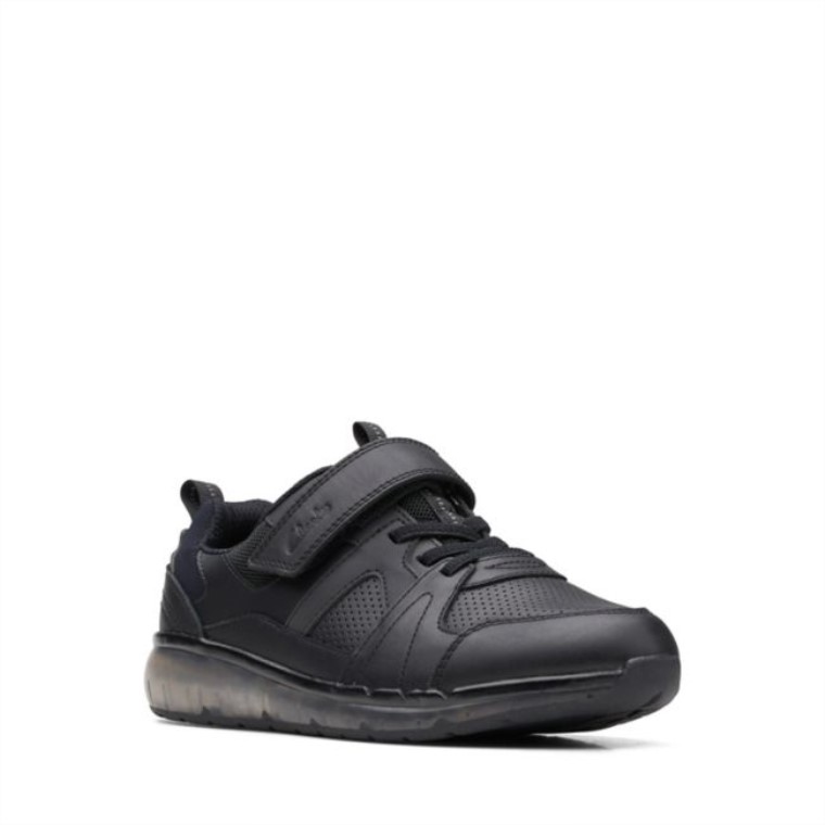 Rayo De Chispa Viejo Cuero Negro Clarks Cuero Negro