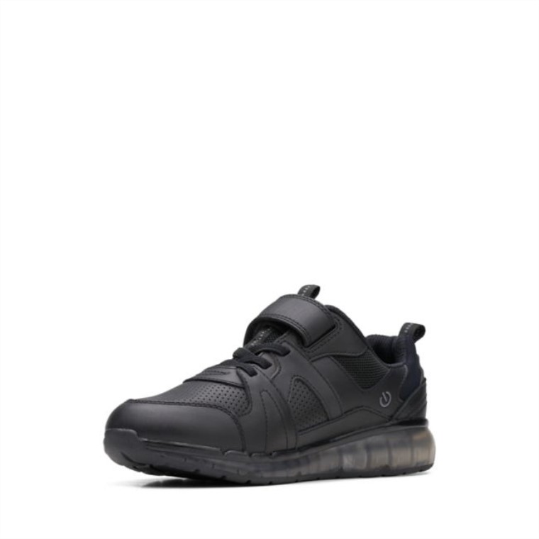 Rayo De Chispa Viejo Cuero Negro Clarks Cuero Negro