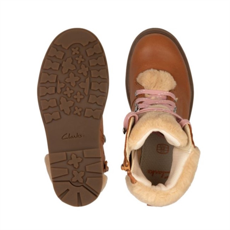 Cuero Marrón Clarks Astrol Excursionista Niño Cuero Marrón