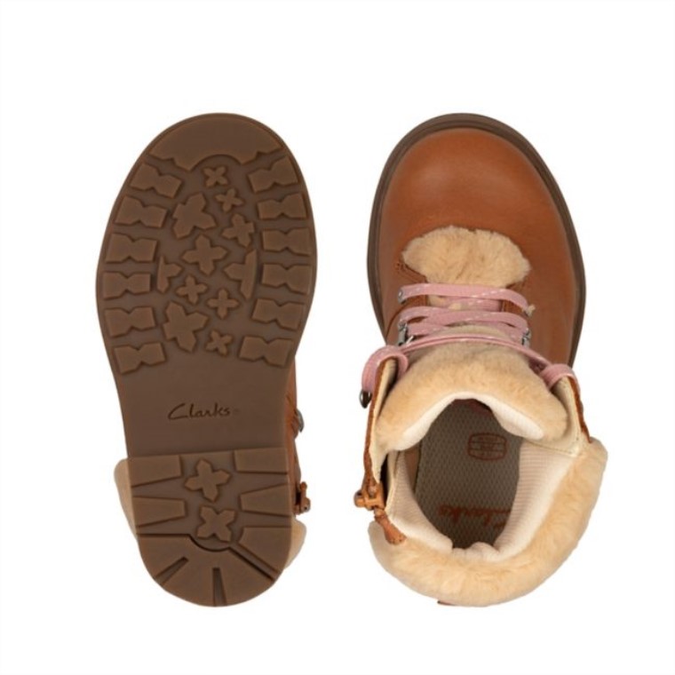 Cuero Marrón Clarks Astrol Excursionista Niño Cuero Marrón