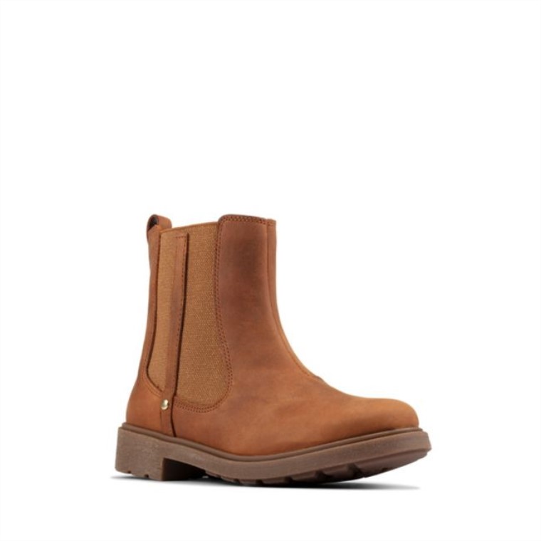 Cuero Marrón Clarks Astrol Ortoddler Cuero Marrón