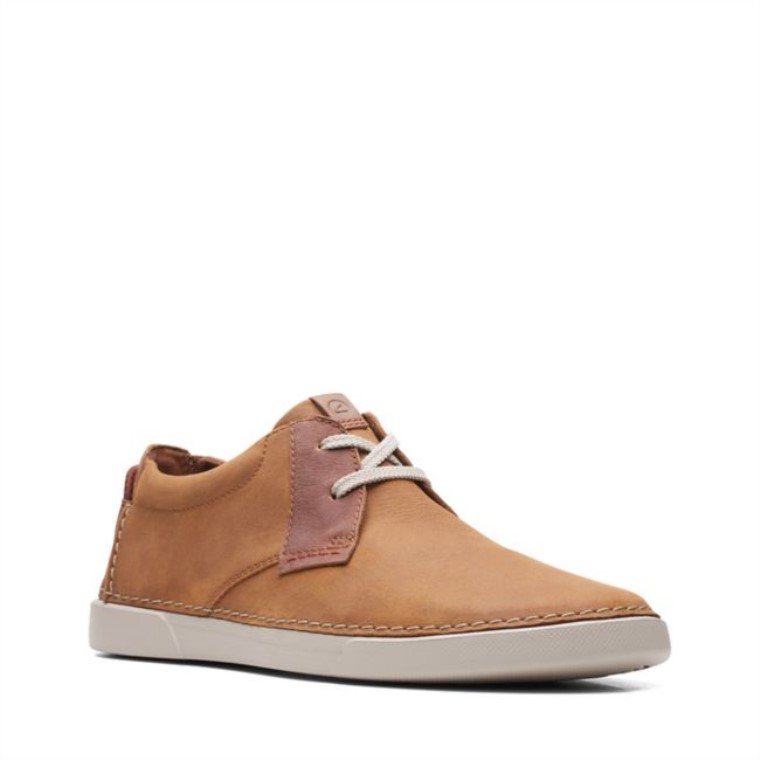 Cuero Marrón Clarks Gereld Bajo Cuero Marrón