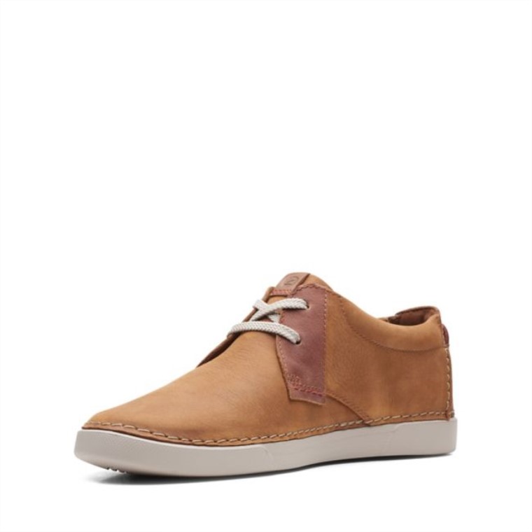 Cuero Marrón Clarks Gereld Bajo Cuero Marrón